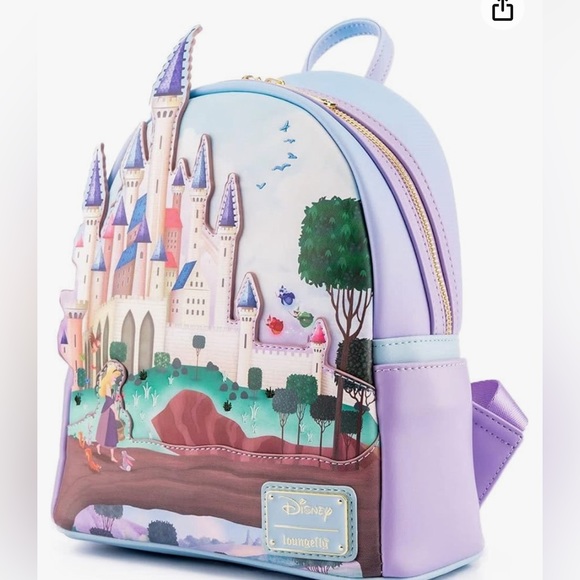 Loungefly Princess Castle Series Sleeping Beauty Mini Backpack NWT - Picture 6 of 8